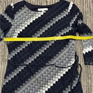 Sandra Darren Black and White Lace Dress